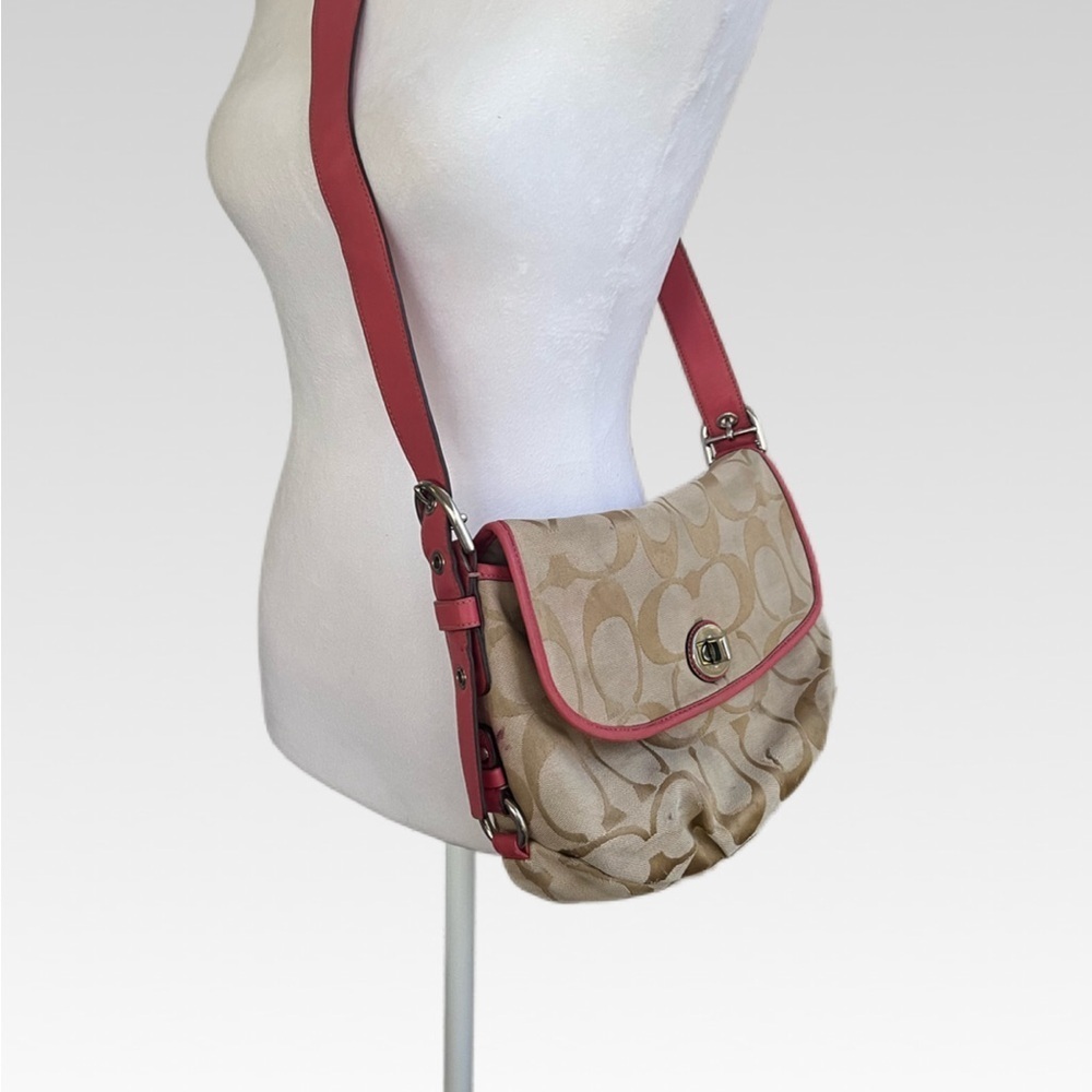 Coach Beige and Pink Crossbody Bag